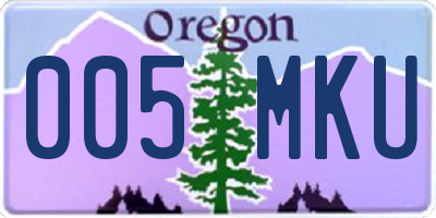 OR license plate 005MKU