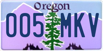 OR license plate 005MKV