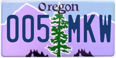 OR license plate 005MKW