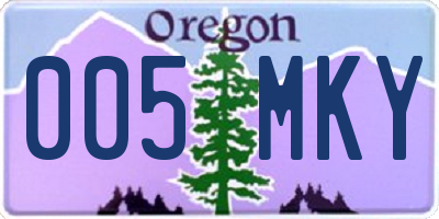 OR license plate 005MKY