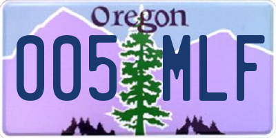OR license plate 005MLF