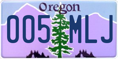 OR license plate 005MLJ