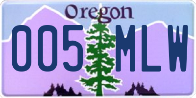 OR license plate 005MLW