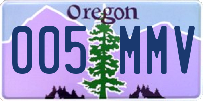 OR license plate 005MMV