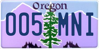OR license plate 005MNI