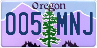 OR license plate 005MNJ