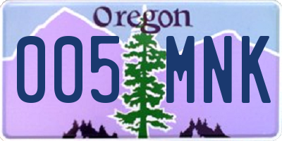 OR license plate 005MNK