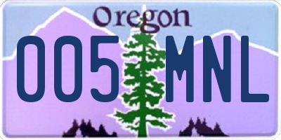 OR license plate 005MNL