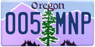 OR license plate 005MNP