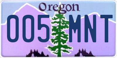 OR license plate 005MNT
