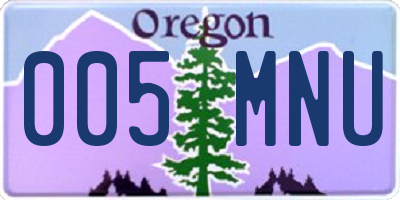 OR license plate 005MNU