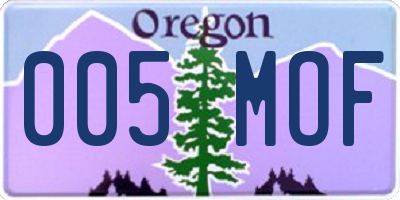 OR license plate 005MOF