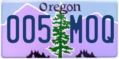 OR license plate 005MOQ
