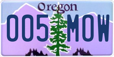 OR license plate 005MOW