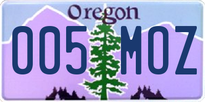 OR license plate 005MOZ