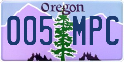 OR license plate 005MPC