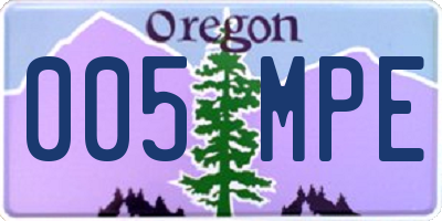 OR license plate 005MPE
