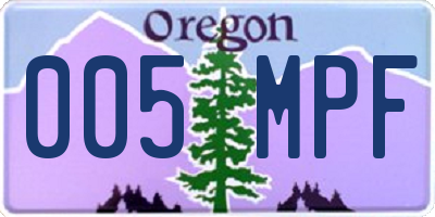 OR license plate 005MPF