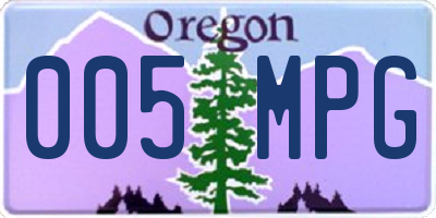 OR license plate 005MPG