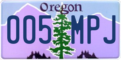 OR license plate 005MPJ