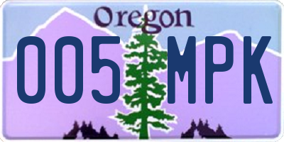 OR license plate 005MPK