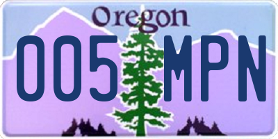OR license plate 005MPN