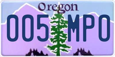 OR license plate 005MPO