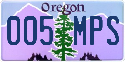 OR license plate 005MPS