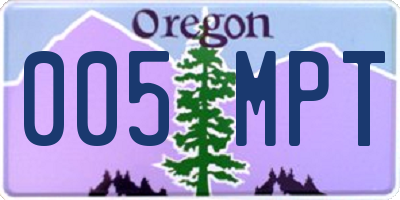 OR license plate 005MPT