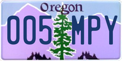 OR license plate 005MPY