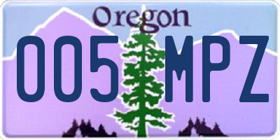 OR license plate 005MPZ