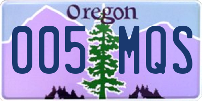 OR license plate 005MQS