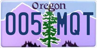 OR license plate 005MQT