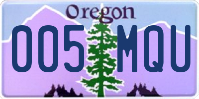 OR license plate 005MQU