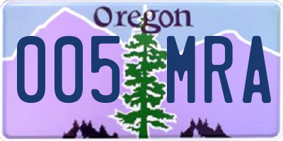 OR license plate 005MRA