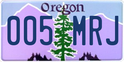 OR license plate 005MRJ