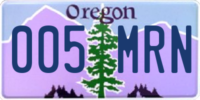 OR license plate 005MRN