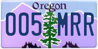 OR license plate 005MRR