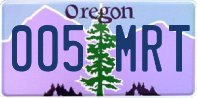OR license plate 005MRT