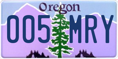 OR license plate 005MRY