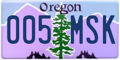 OR license plate 005MSK