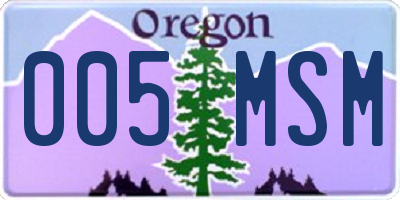 OR license plate 005MSM