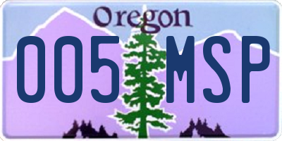 OR license plate 005MSP