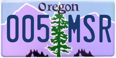 OR license plate 005MSR