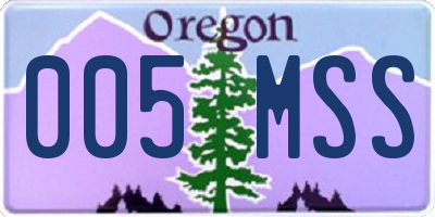 OR license plate 005MSS