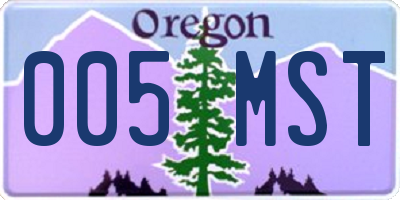 OR license plate 005MST