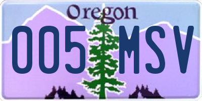 OR license plate 005MSV