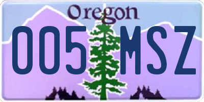 OR license plate 005MSZ
