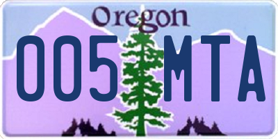 OR license plate 005MTA