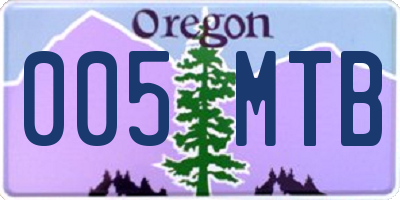 OR license plate 005MTB